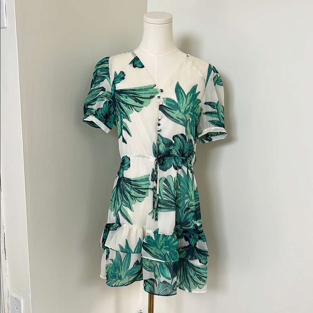 Tropical Leaf Print Dress